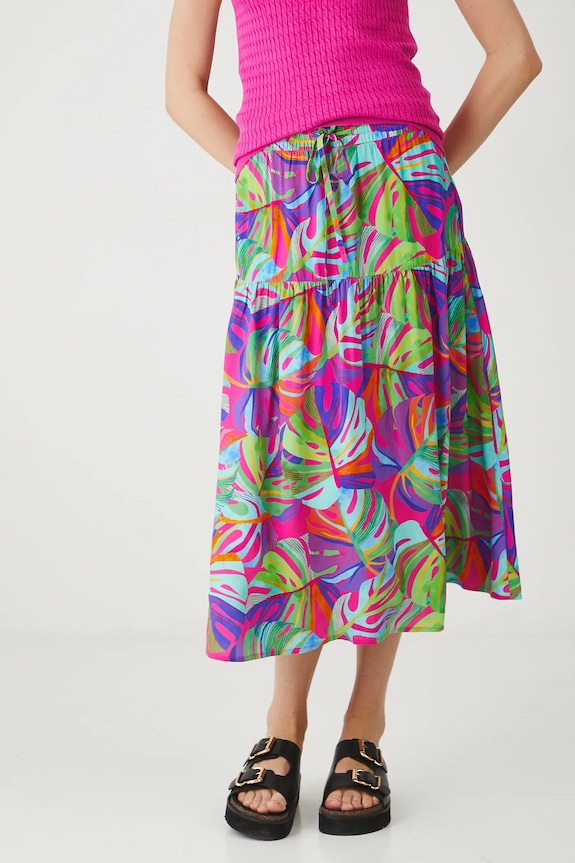 Sukňa midi vzorované viac farieb midi viacfarebná RS25-SDD090