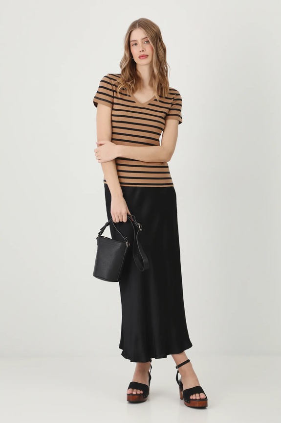 Sukně dámská maxi, z viskózy černá barva RS25.SDD401 černá RS25