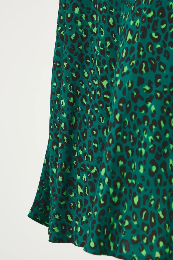 Spódnica damska maxi wzorzysta z wiskozy kolor zielony RS25-SDDC01 zielony