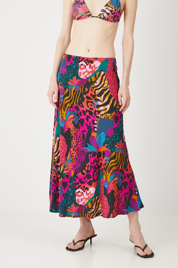 Spódnica damska maxi wzorzysta z wiskozy kolor multicolor RS25.SDDC05 multicolor RS25