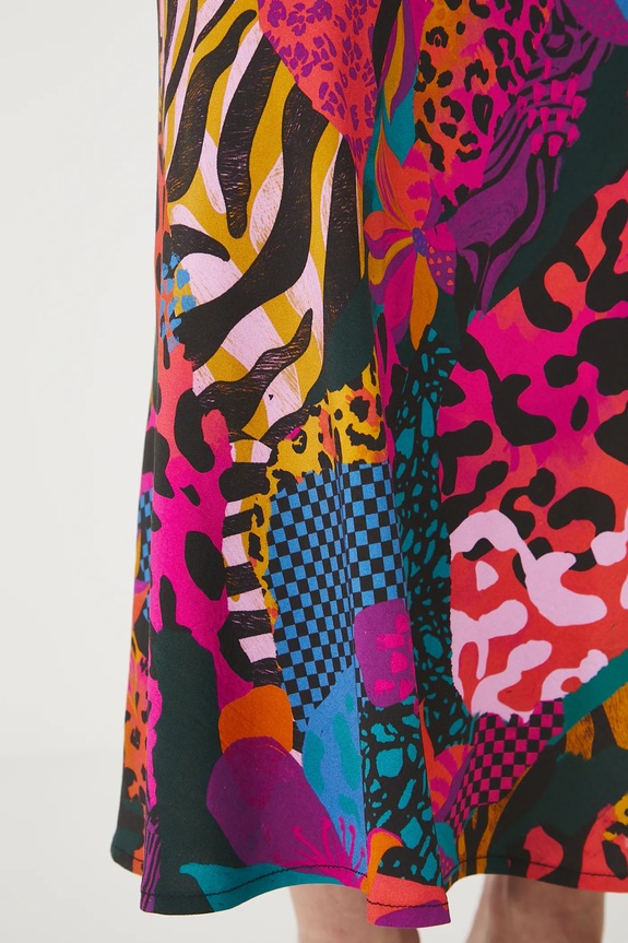 Spódnica damska maxi wzorzysta z wiskozy kolor multicolor multicolor RS25.SDDC05