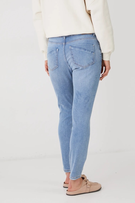 Oblečení Džíny dámské skinny, se sepraným efektem modrá barva RS25-SJD020 modrá