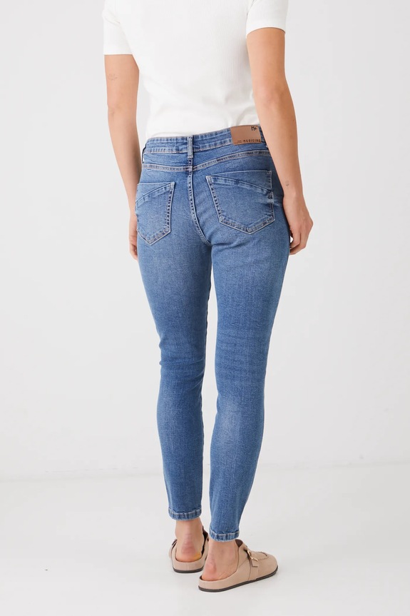 Oblečení Džíny dámské skinny, se sepraným efektem modrá barva RS25-SJD020 modrá