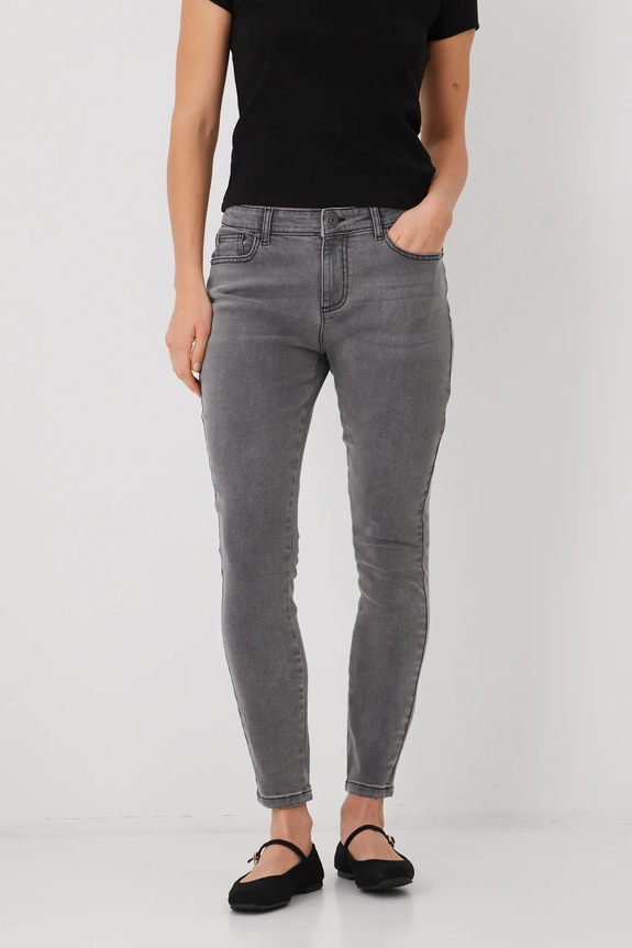 Rifle dámske skinny šedá farba BASIC sivá RS25.SJD021