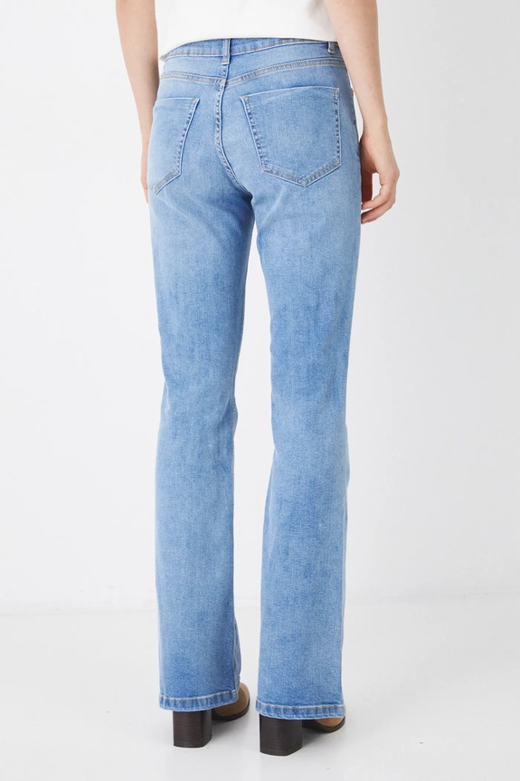 Odzież Jeansy damskie flare z efektem sprania kolor niebieski RS25.SJD100 niebieski