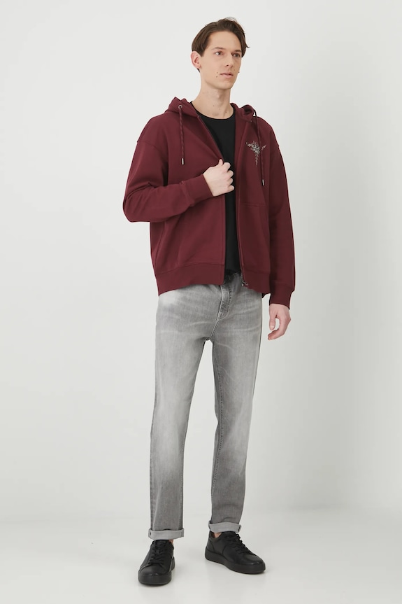 Džíny pánské tapered se sepraným efektem šedá barva RS25-SJM502 šedá RS25