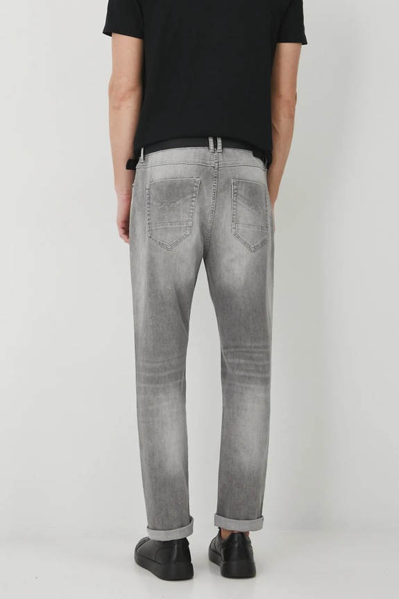 Oblečení Džíny pánské tapered se sepraným efektem šedá barva RS25-SJM502 šedá