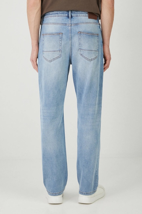 Odzież Jeansy męskie loose z przetarciami kolor niebieski RS25-SJM606 niebieski