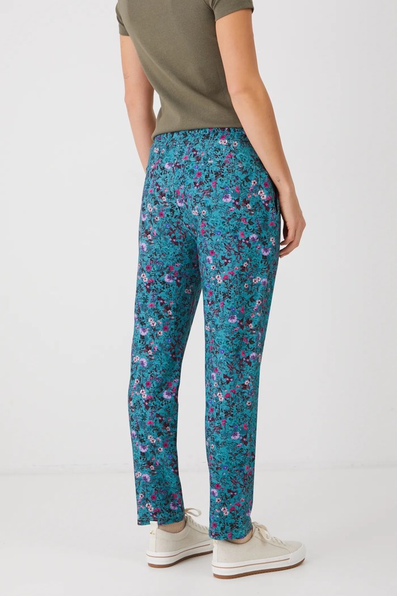 Odzież Spodnie dresowe bawełniane damskie z elastanem wzorzyste kolor zielony RS25.SPD020 turkusowy