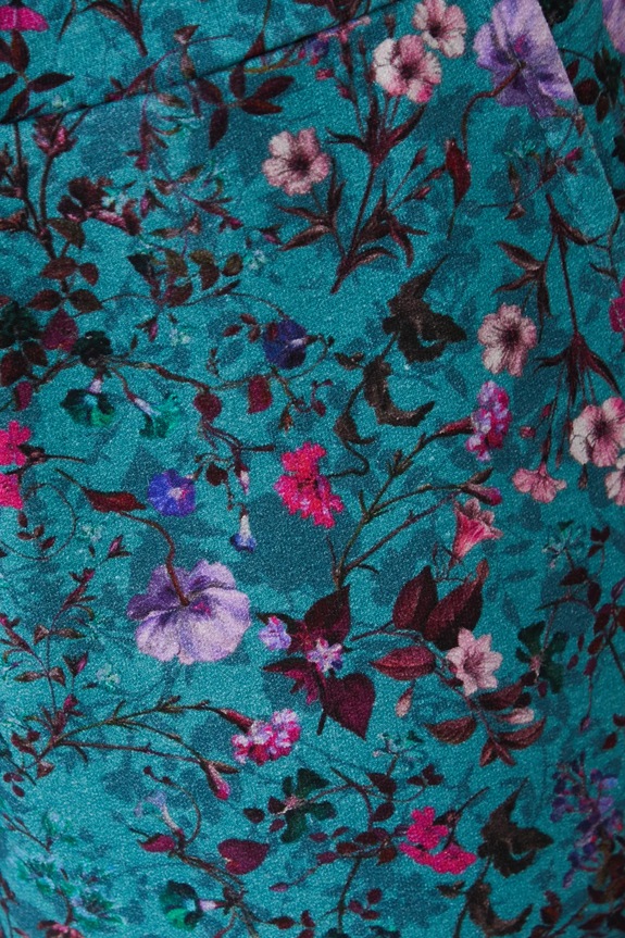 Spodnie dresowe bawełniane damskie z elastanem wzorzyste kolor zielony turkusowy RS25.SPD020