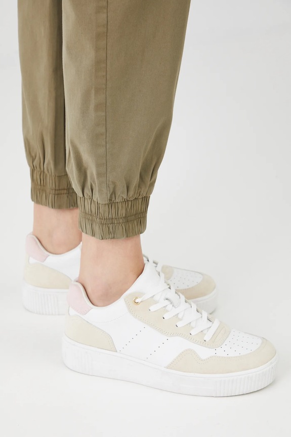 Spodnie damskie jogger z kieszeniami cargo kolor zielony RS25.SPD041 zielony