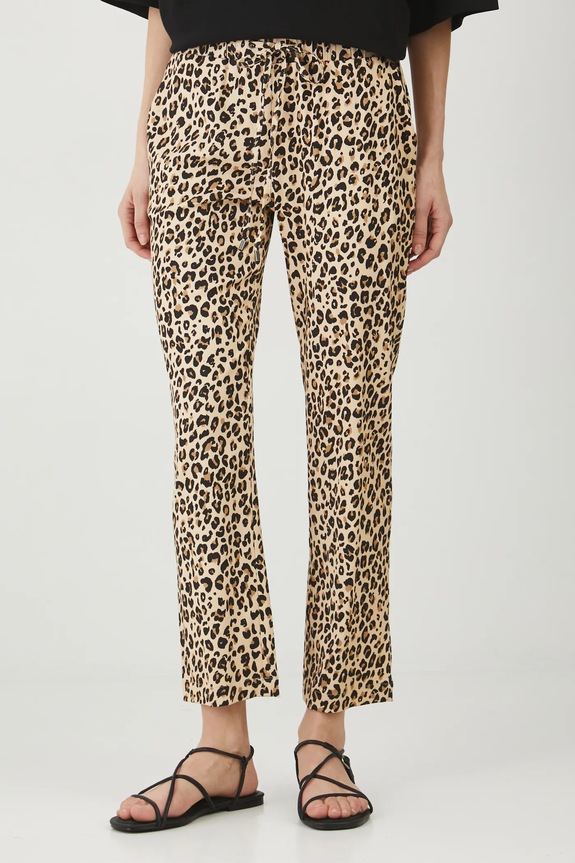 Spodnie damskie wzorzyste kolor beżowy RS25-SPD061 beżowy RS25