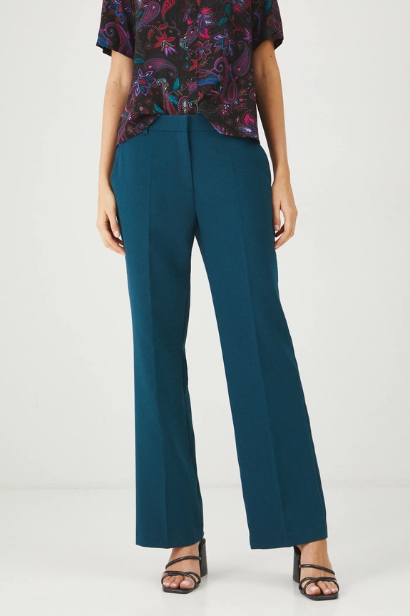 Spodnie damskie wide leg gładkie kolor turkusowy tkanina turkusowy RS25.SPD300