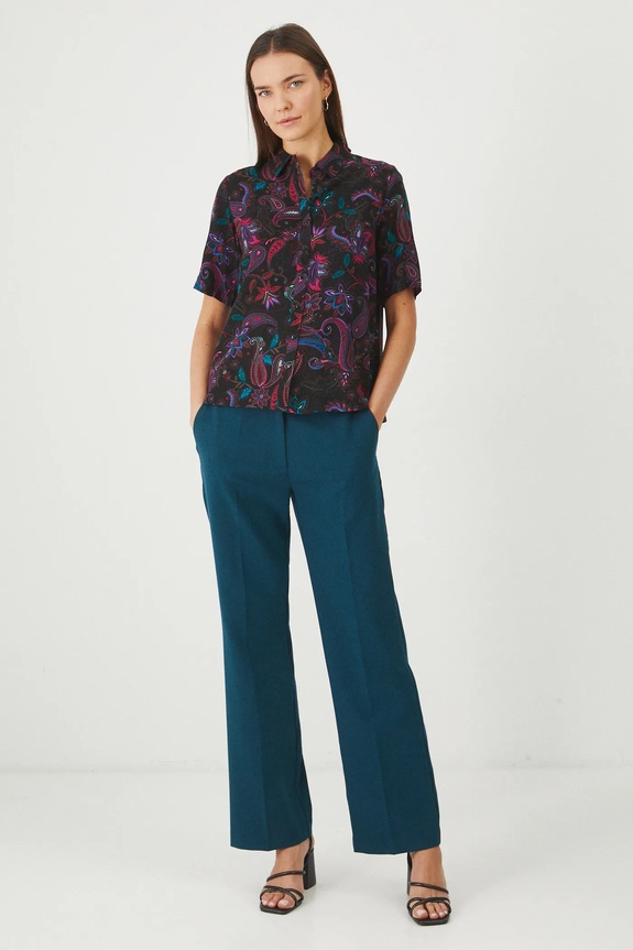 Spodnie damskie wide leg gładkie kolor turkusowy RS25.SPD300 turkusowy RS25