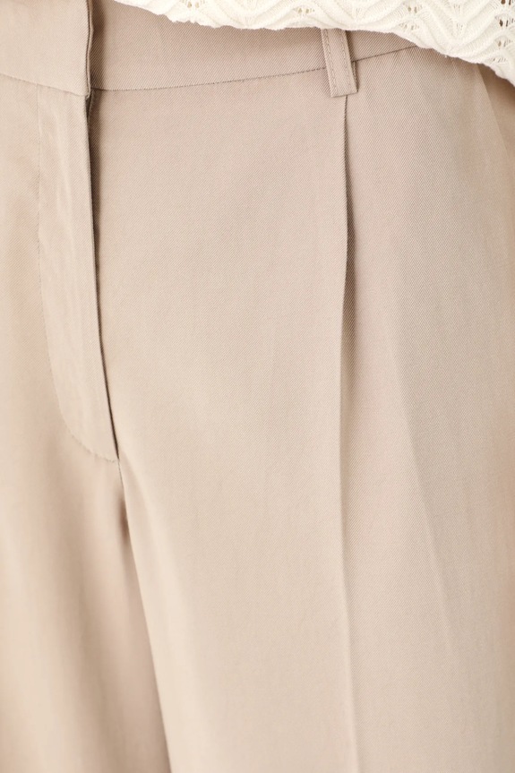 Spodnie damskie wide leg z wiskozą kolor beżowy beżowy RS25.SPD500