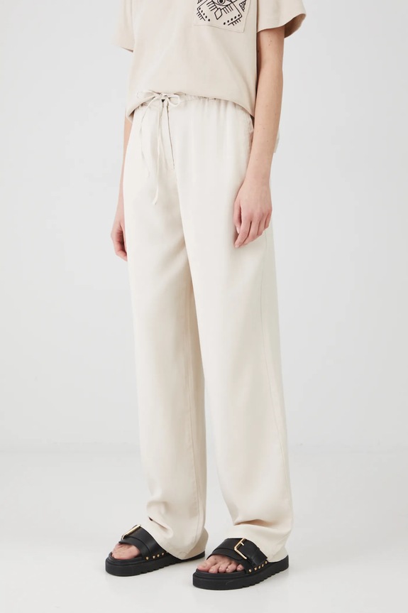 Spodnie damskie gładkie z lyocellu kolor beżowy RS25.SPD604 beżowy RS25