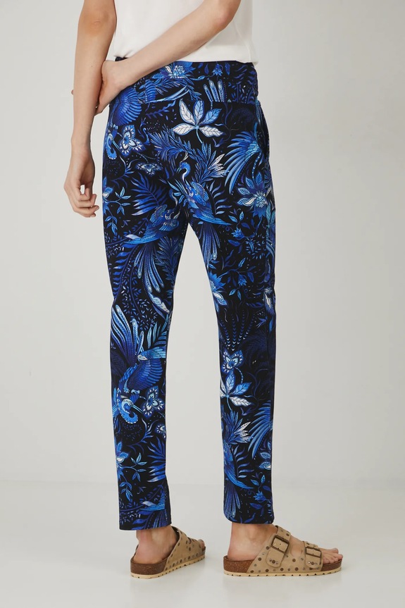 Odzież Spodnie dresowe bawełniane damskie z elastanem wzorzyste kolor czarny RS25-SPD706 czarny