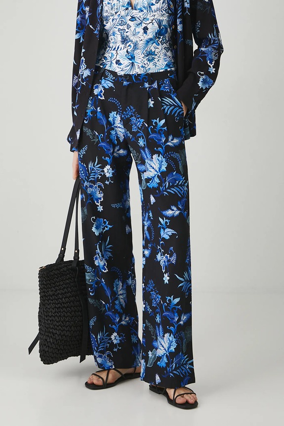 Medicine pantaloni din amestec de in in negru RS25-SPD710