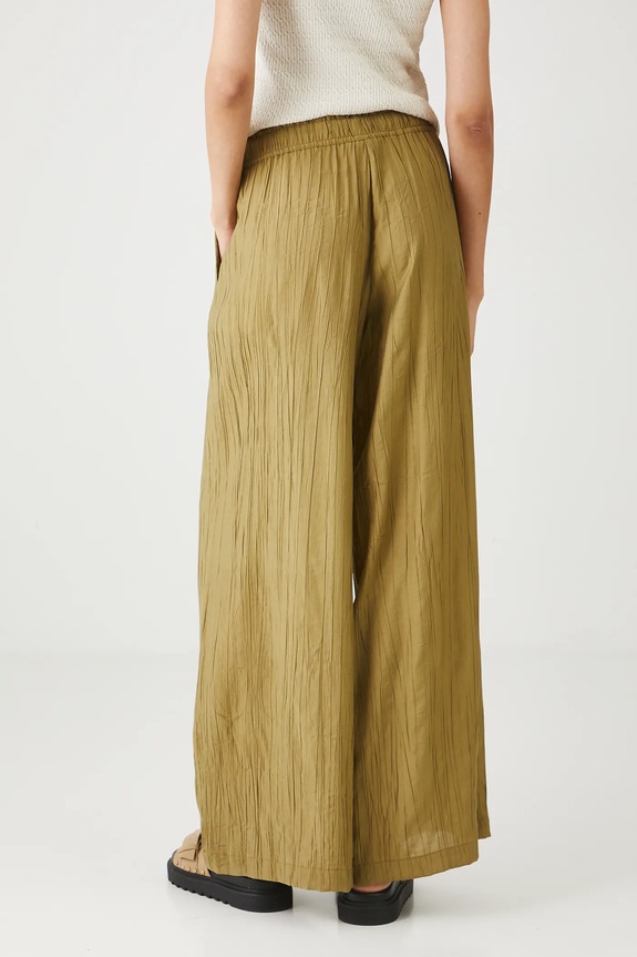 Odzież Spodnie damskie wide leg z wiskozą kolor zielony RS25-SPD908 zielony