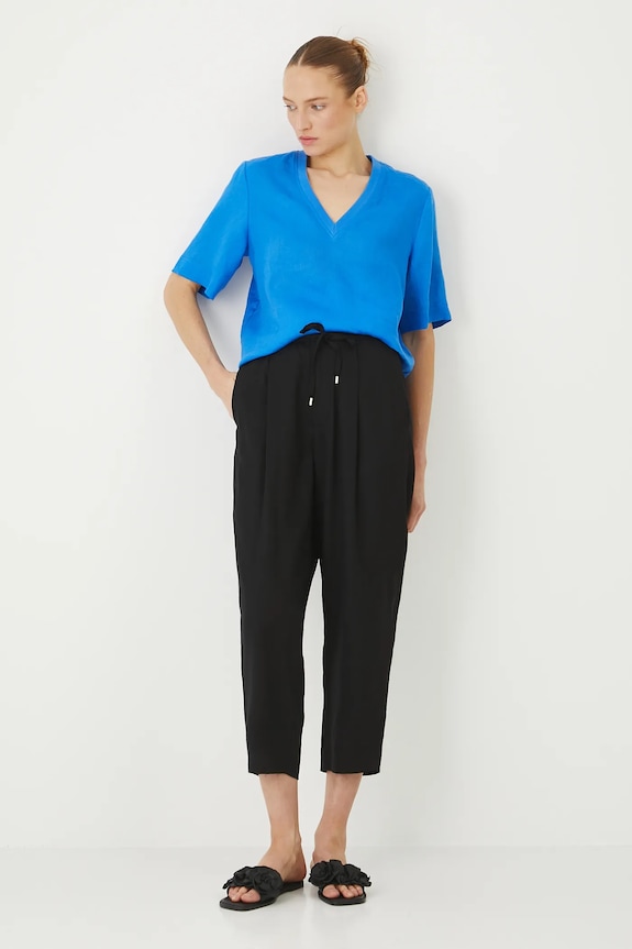 Spodnie damskie slouchy z lyocellu kolor czarny RS25-SPDB03 czarny RS25