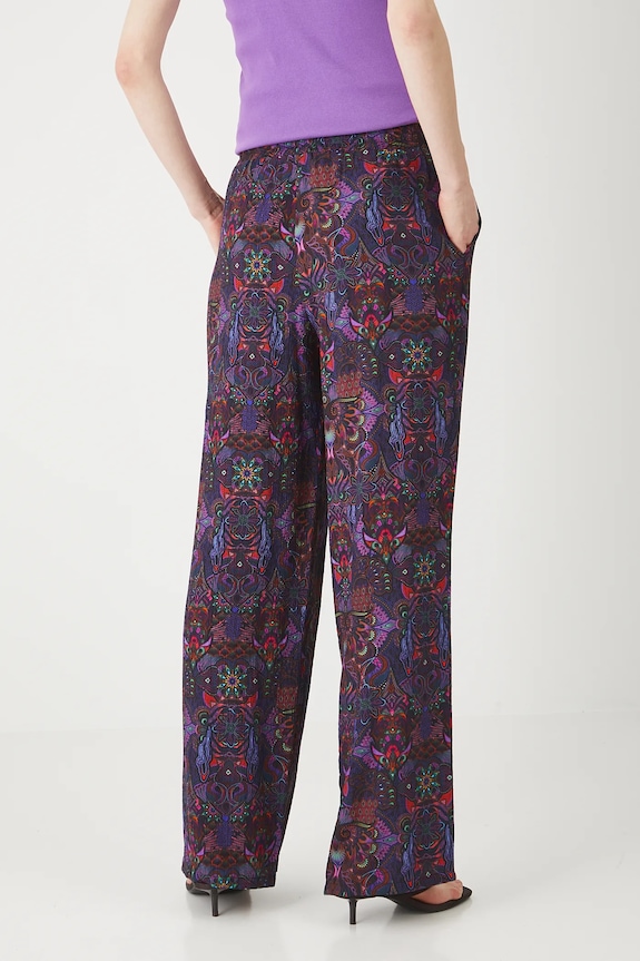 Odzież Spodnie damskie wide leg wzorzyste kolor multicolor RS25-SPDC00 multicolor