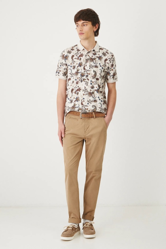 Kalhoty pánské slim, s páskem béžová barva RS25-SPM032 béžová RS25