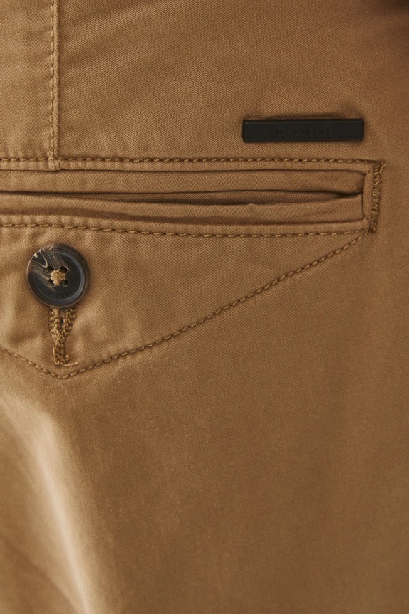 Kalhoty pánské slim, s páskem béžová barva béžová RS25-SPM032