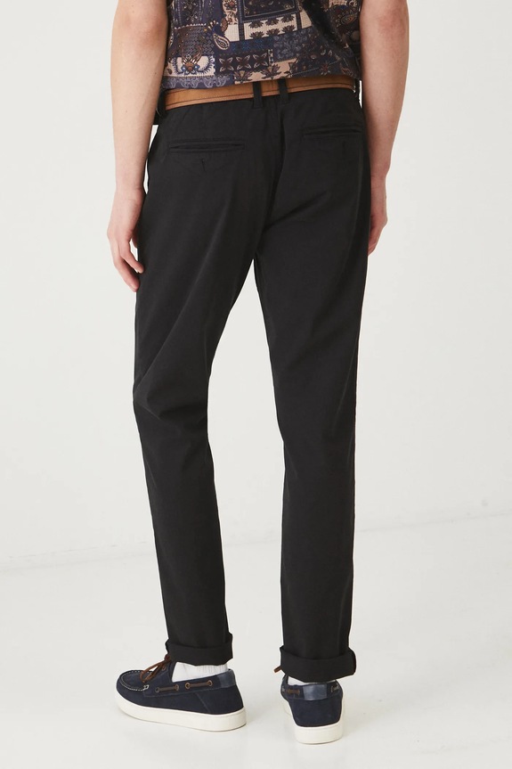 Odzież Spodnie męskie slim z paskiem kolor czarny RS25-SPM032 czarny