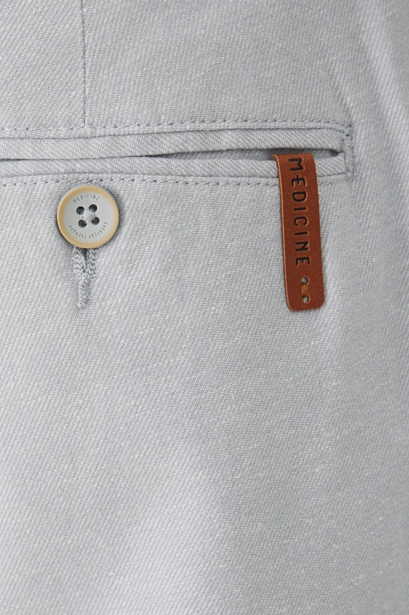 Spodnie z lnem męskie z paskiem melanżowe kolor szary szary RS25-SPM061