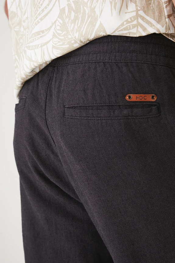 Medicine pantaloni in lino misto nero RS25-SPM081