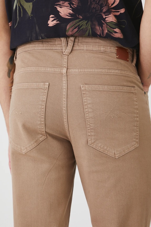 Kalhoty pánské carrot se sepraným efektem hnědá barva hnědá RS25.SPM505