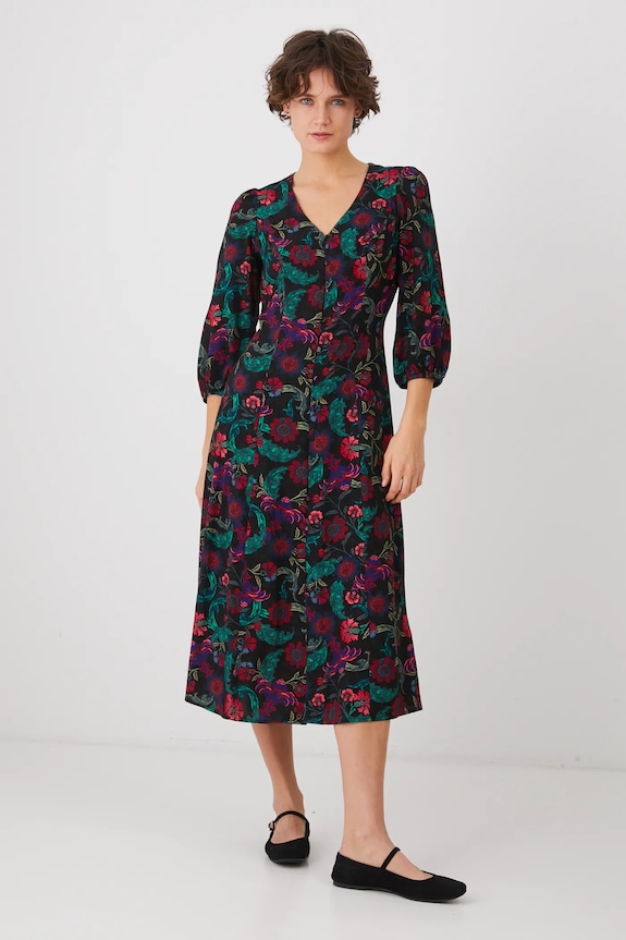 Sukienka damska midi wzorzysta kolor multicolor RS25-SUD030 multicolor RS25