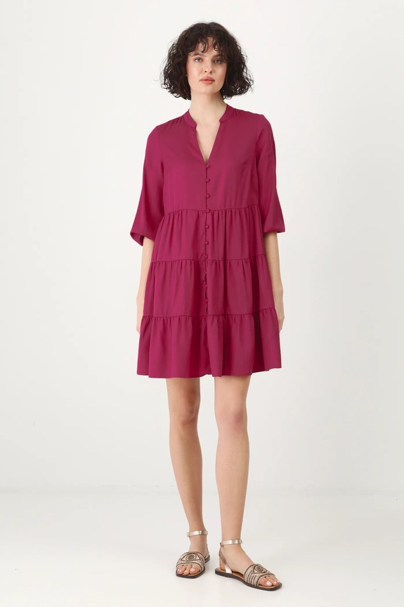 Sukienka damska mini z lyocellu kolor różowy tkanina różowy RS25-SUD052