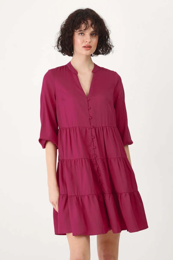 Odzież Sukienka damska mini z lyocellu kolor różowy RS25-SUD052 różowy