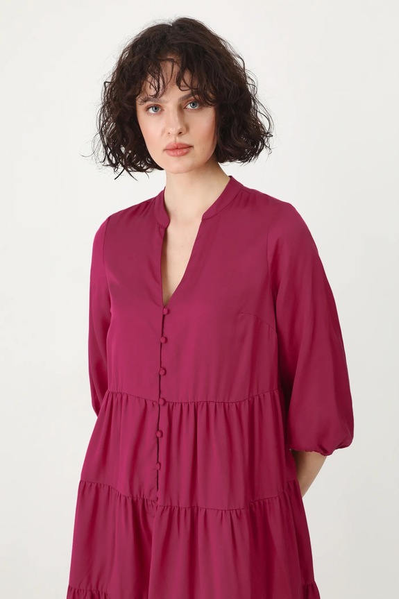 Sukienka damska mini z lyocellu kolor różowy różowy RS25-SUD052