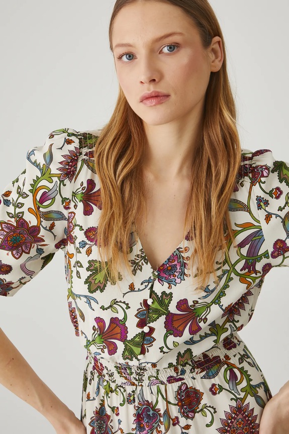 Šaty dámske mini z viskózy béžová farba béžová RS25-SUD071