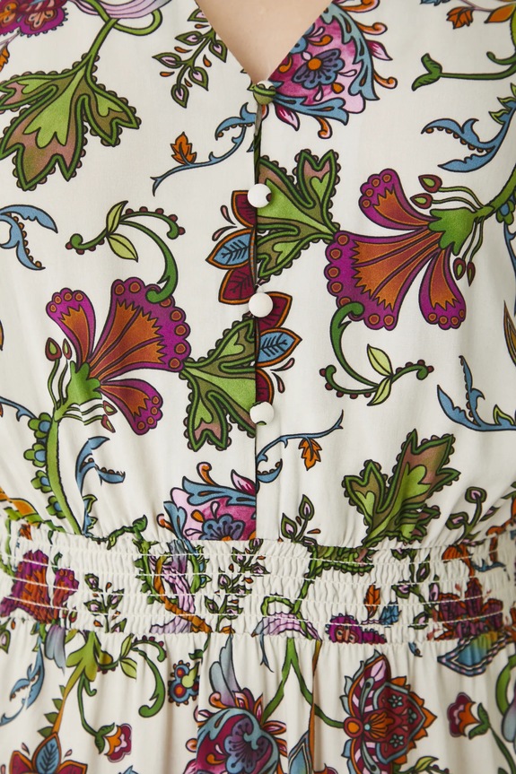 Šaty dámske mini z viskózy béžová farba RS25-SUD071 béžová