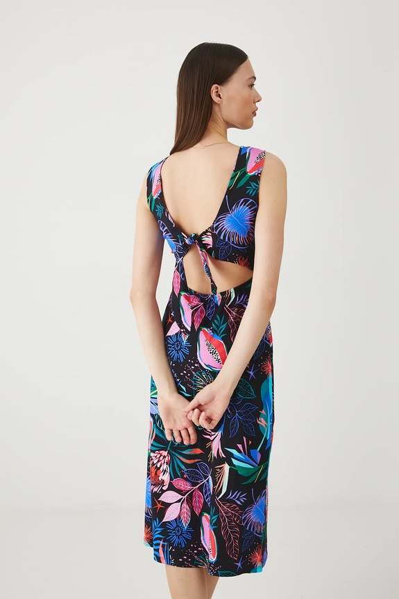 Βαμβακερό φόρεμα Medicine εμπριμέ μαύρο RS25-SUD093