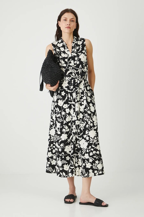 Sukienka midi z paskiem kolor czarny RS25-SUD0B0 czarny RS25