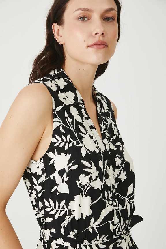 Sukienka midi z paskiem kolor czarny czarny RS25-SUD0B0