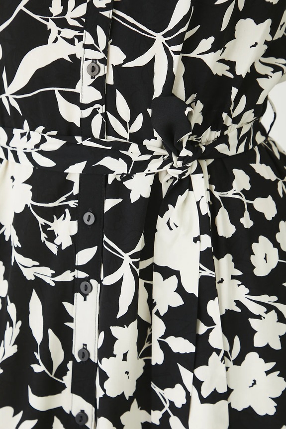 Sukienka midi z paskiem kolor czarny RS25-SUD0B0 czarny