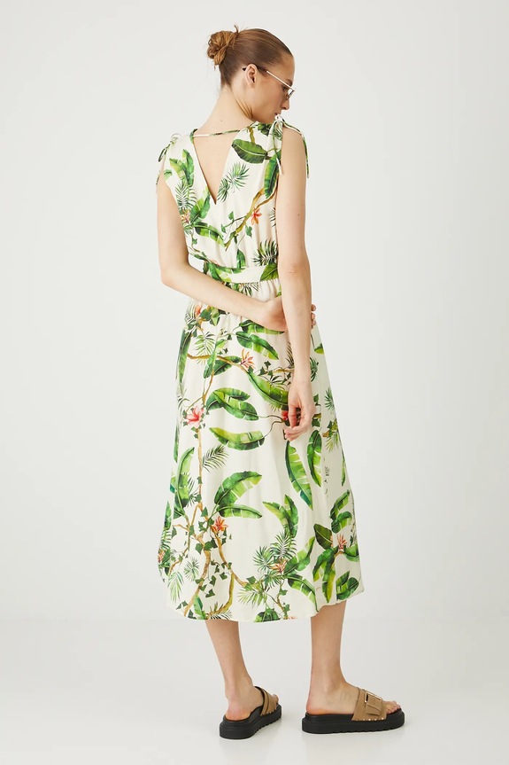 Oblečení Šaty dámské midi, se vzorem béžová barva RS25-SUD0B3 béžová