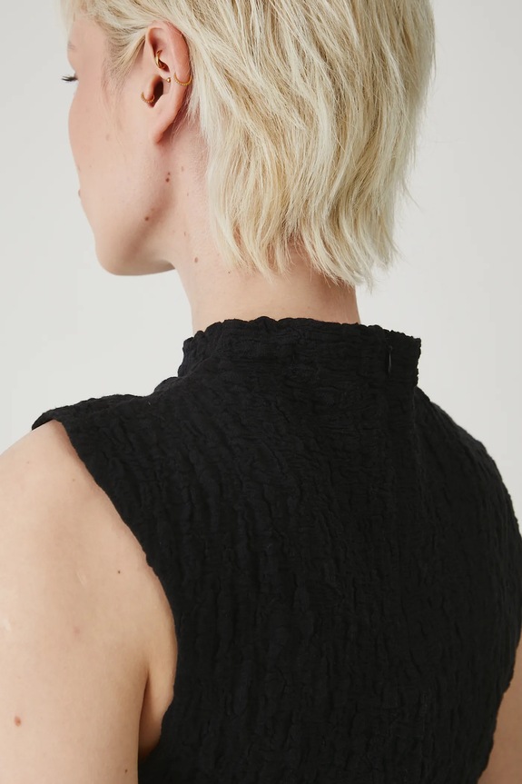 Sukienka damska midi z fakturą kolor czarny RS25-SUD805 czarny