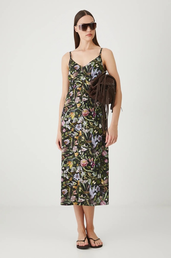 Λινό φόρεμα Medicine RS25-SUD917 μαύρο RS25