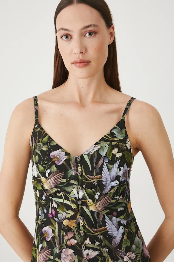 Λινό φόρεμα Medicine μαύρο RS25-SUD917