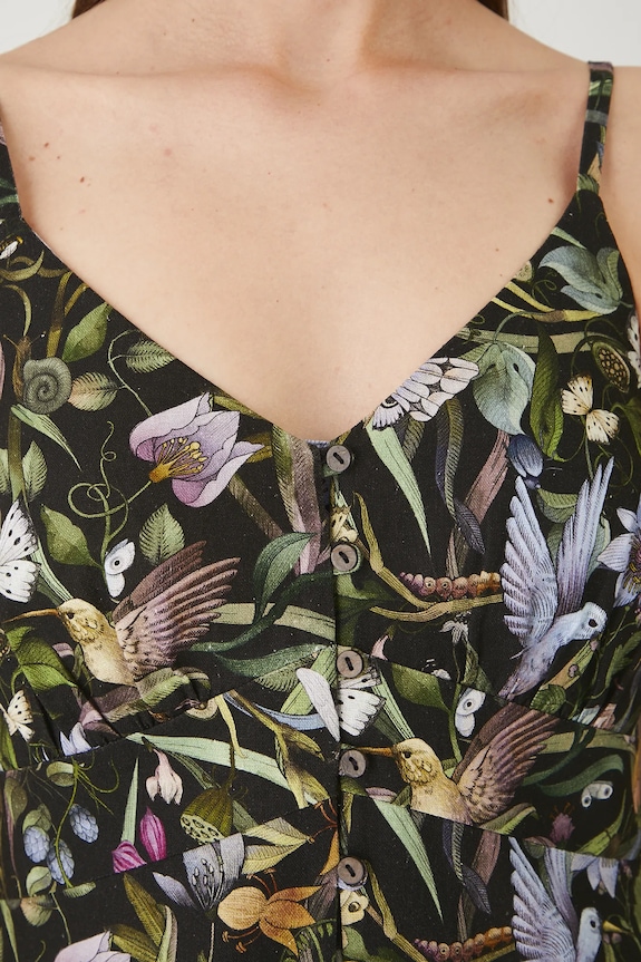 Λινό φόρεμα Medicine RS25-SUD917 μαύρο