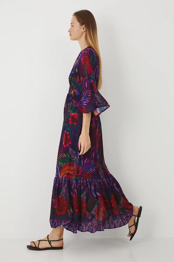 Sukienka damska maxi z wiskozy kolor multicolor RS25-SUDA05 multicolor