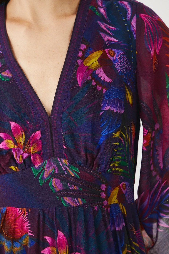 Sukienka damska maxi z wiskozy kolor multicolor RS25-SUDA05