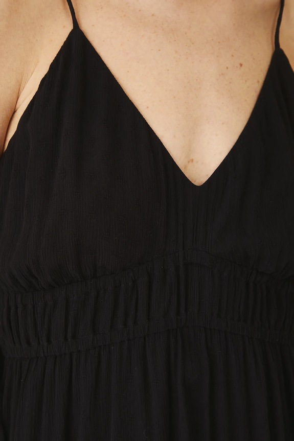 Šaty dámske viskózové midi čierna farba RS25-SUDA08 čierna