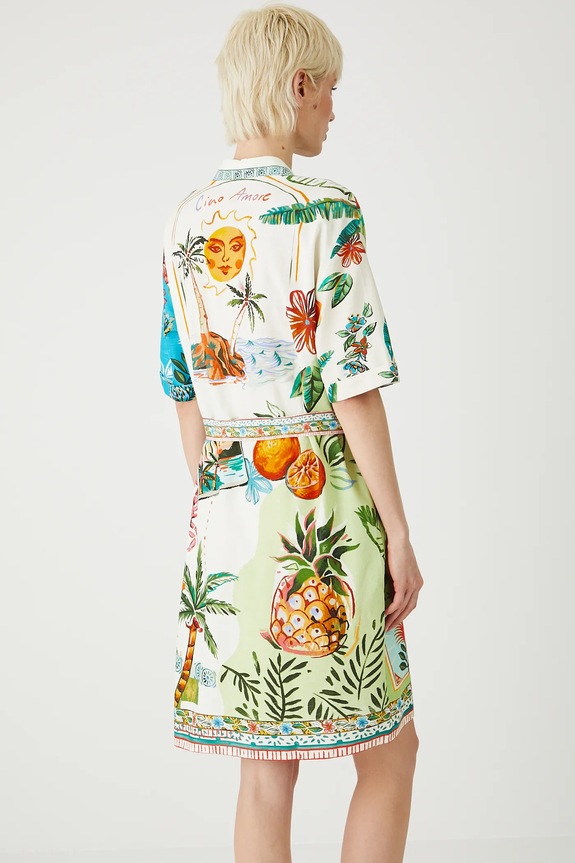 Odzież Sukienka damska mini wzorzysta kolor multicolor RS25-SUDB11 multicolor